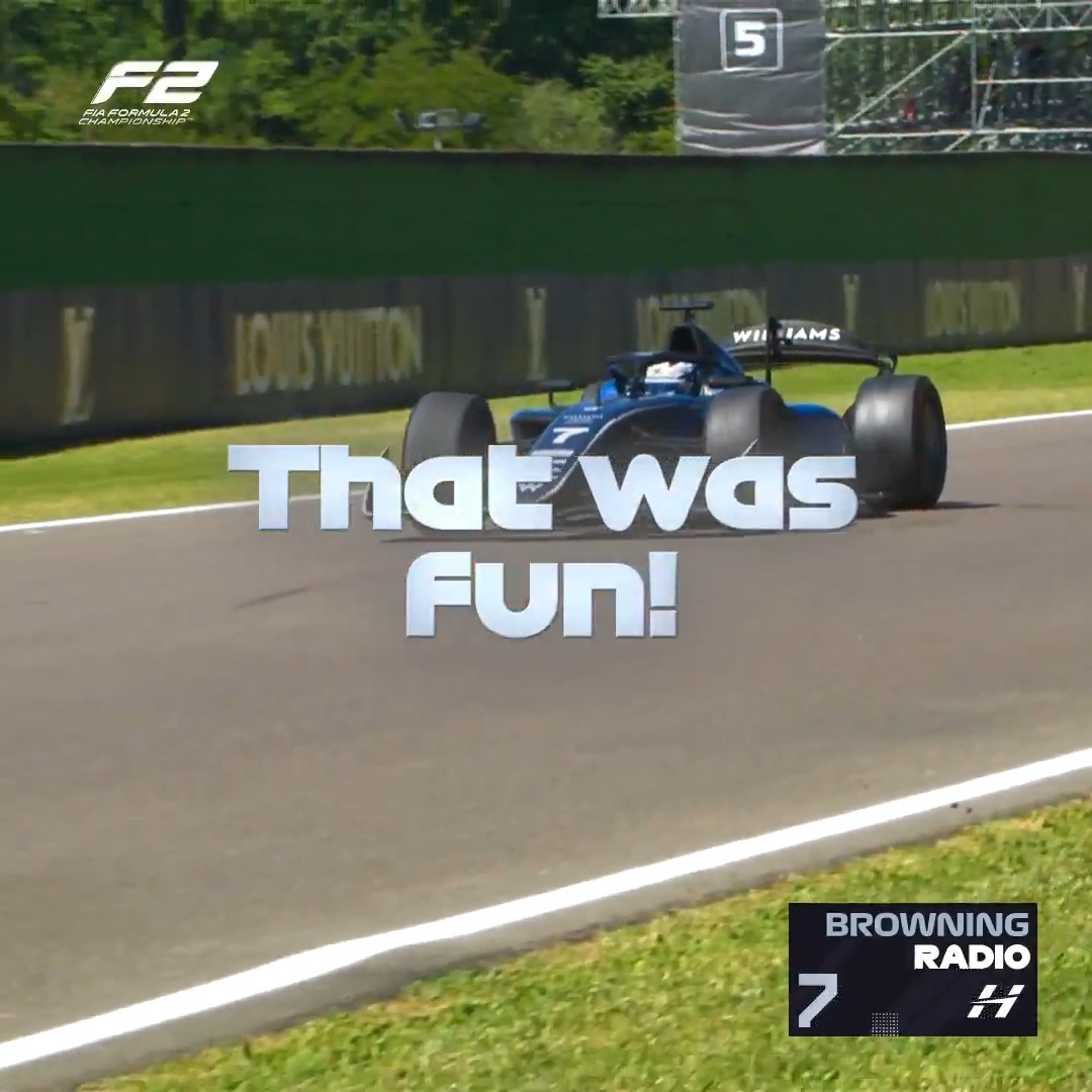 Making moves and having fun 🕺🏻 Luke Browning went from P7 to P2 in the Feature, making it two podiums from two in Imola 🏆🏆 #F2 #ImolaGP