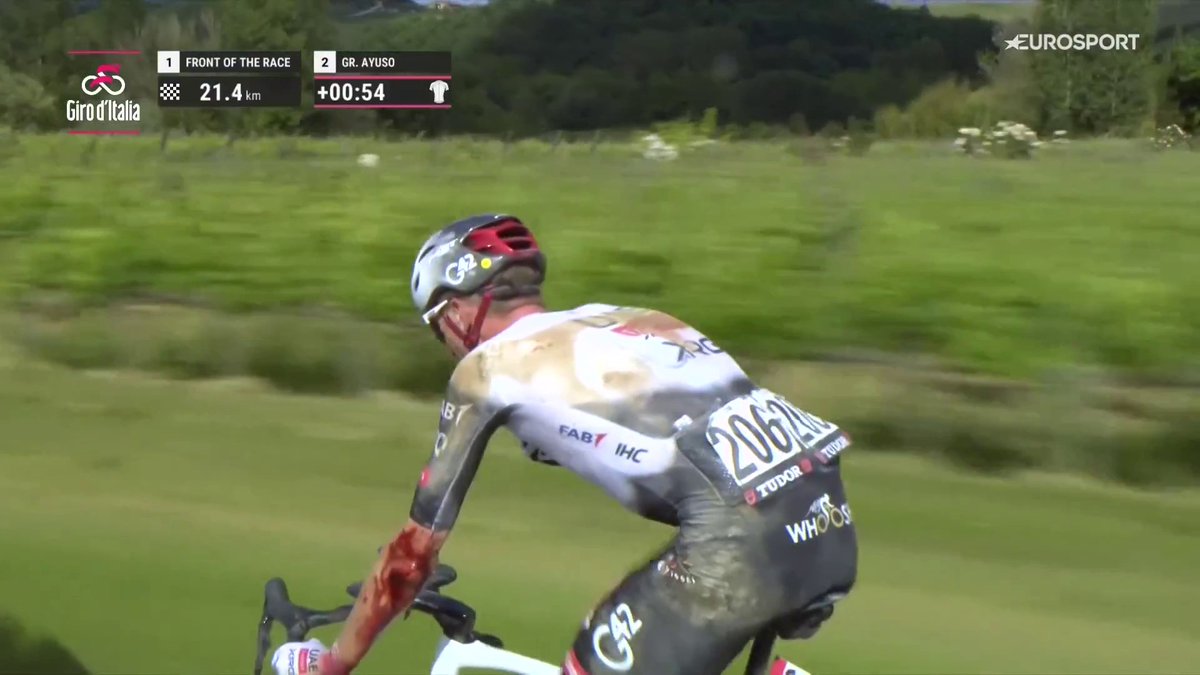 McNulty qui a plus de peau mais tranquille toujours dans le peloton, la douche risque de piquer ce soir après #GirodItalia