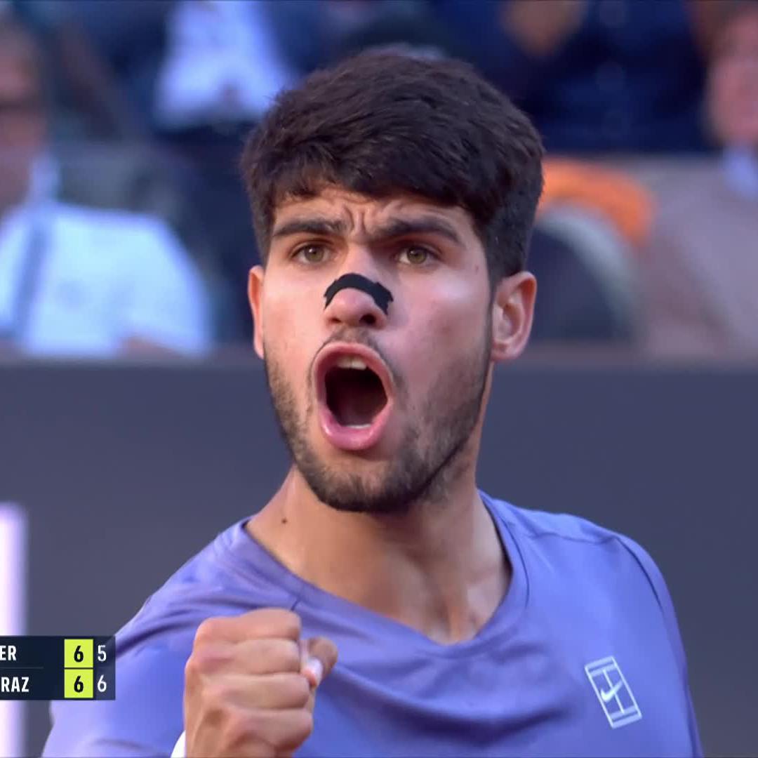 24 and out ❌ Carlos Alcaraz snaps Jannik Sinner’s streak of 24 consecutive sets won against Top 10 players - the second highest in history after McEnroe (28) #IBI25