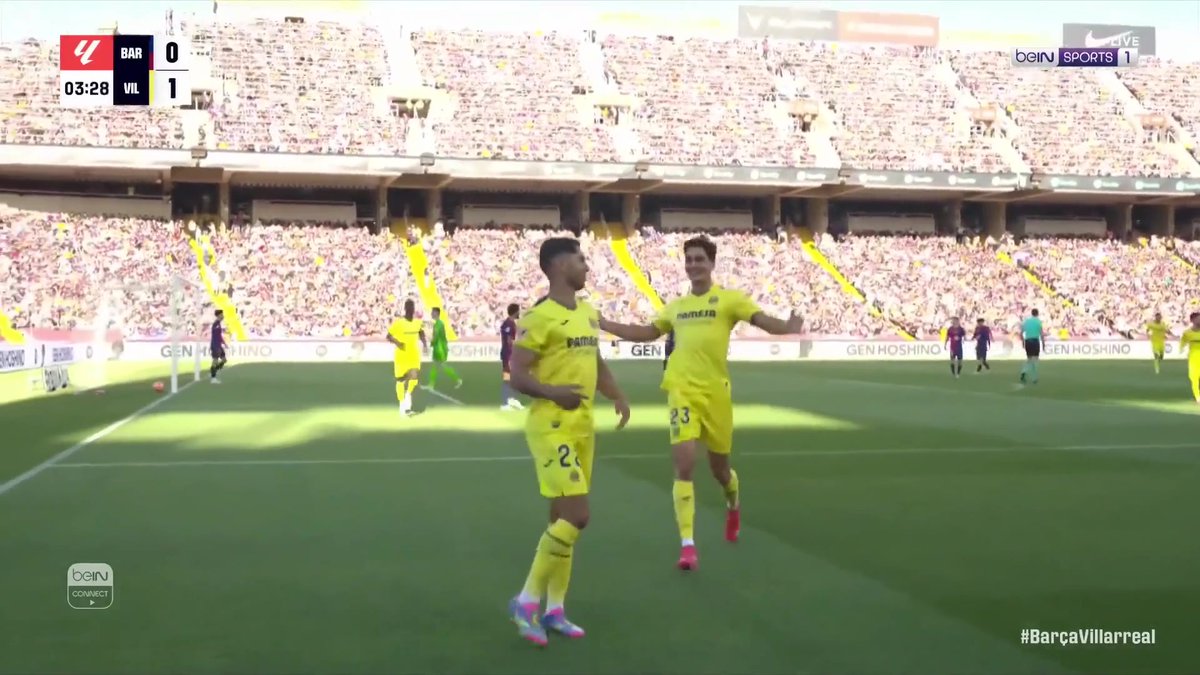 🚨🚨🚨🚨🚨🚨🚨🚨🚨🚨🚨🚨🚨🚨🚨 فياريال يتقدم على برشلونة؛ بيريز يسجل ضد تير شتيغن فياريال 1-0 برشلونة