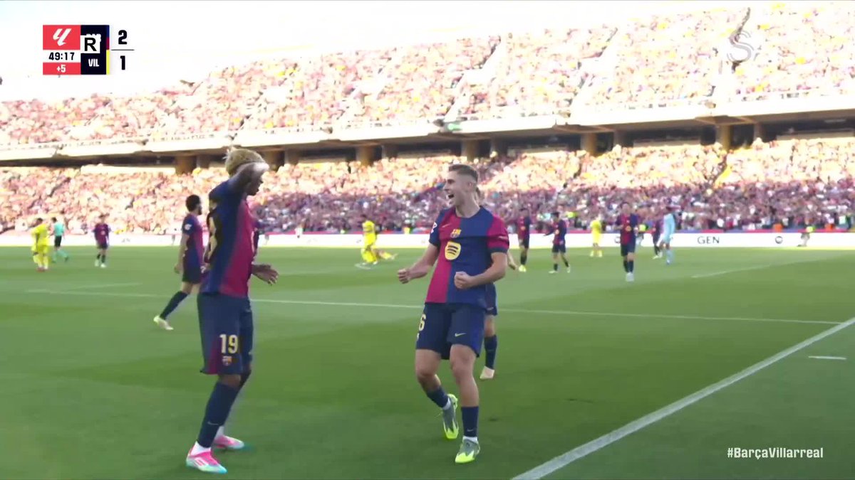 Yamal'ın direkten dönen şutunun ardından Fermin Lopez golü buldu! #LALIGA