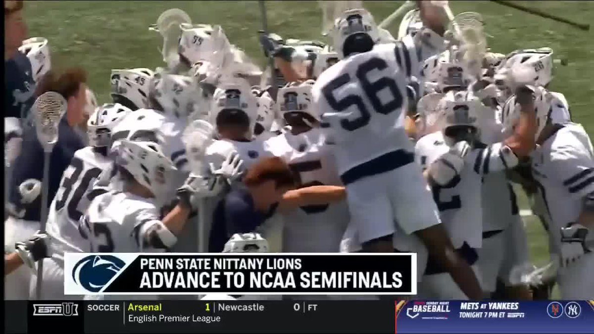 Penn State pulls it off‼️ The Nittany Lions score the final 8️⃣ goals to stun 2x defending national champ Notre Dame, 14-12. #B1GMLax