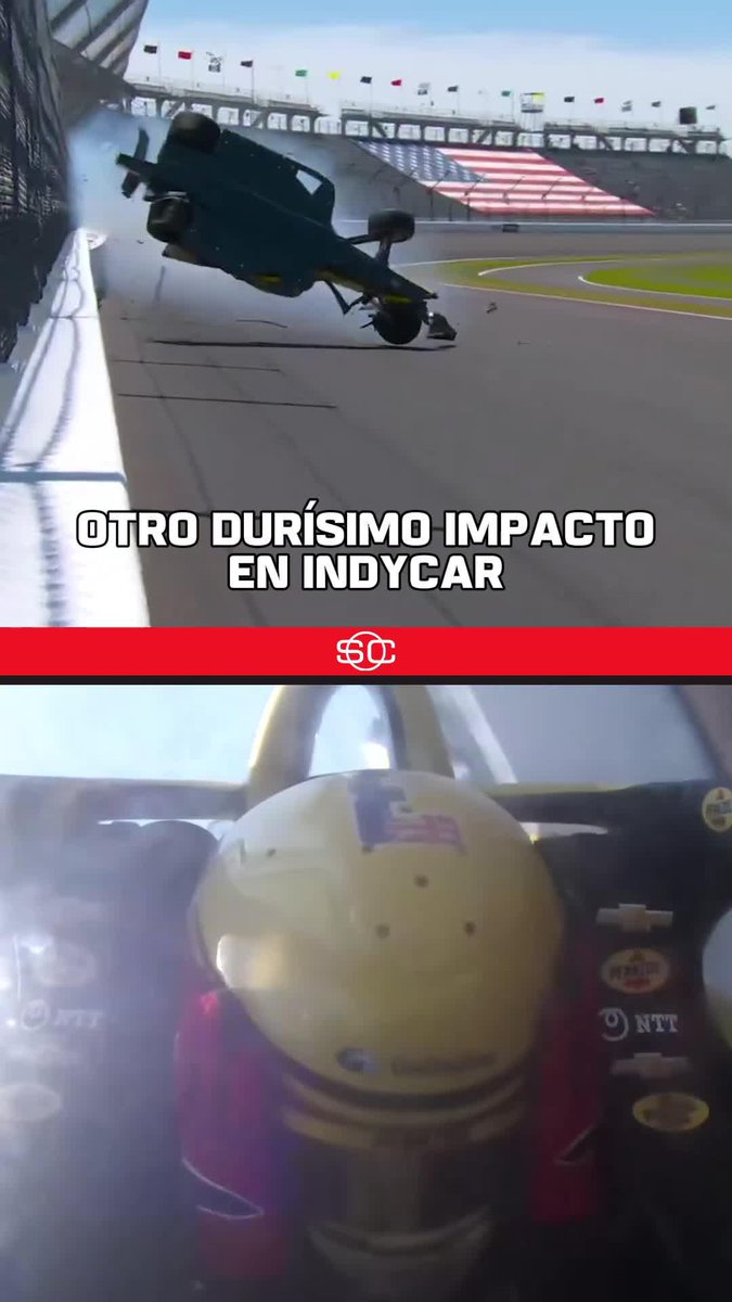 ¡Atención a cómo se agarra el casco en el impacto! Durísimo lo de Scott McLaughlin en las prácticas de domingo en #Indy500. 📺 #Indy500, por #DisneyPlus Premium
