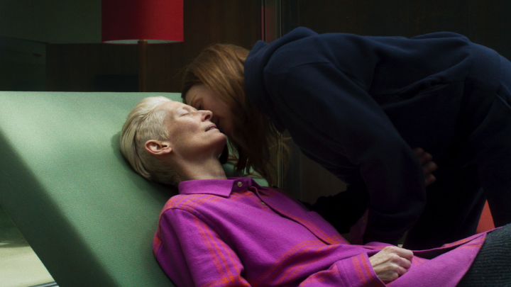 Julianne Moore and Tilda Swinton star in Pedro Almodóvar's The Room Next Door. Now playing.