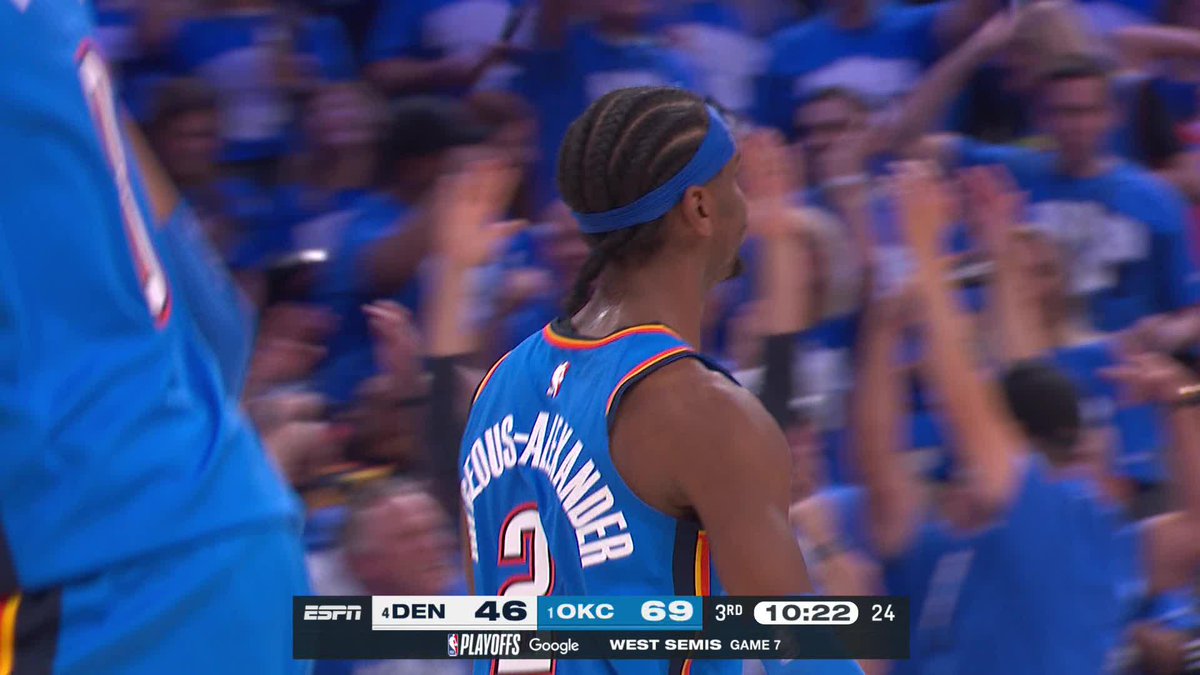 SGA nails the stepback triple 👌 Thunder in control in Game 7 ⚡️