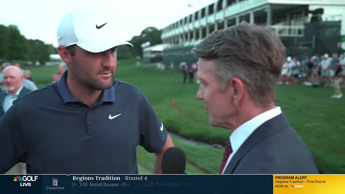 Scottie Scheffler explains to Todd Lewis how he stayed focused and held onto the lead heading into the back nine. 📺 Golf Central Live From the #PGAChamp