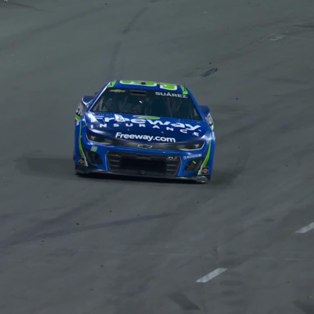 Our first caution flag flies due to this incident with the No. 99. #AllStarRace