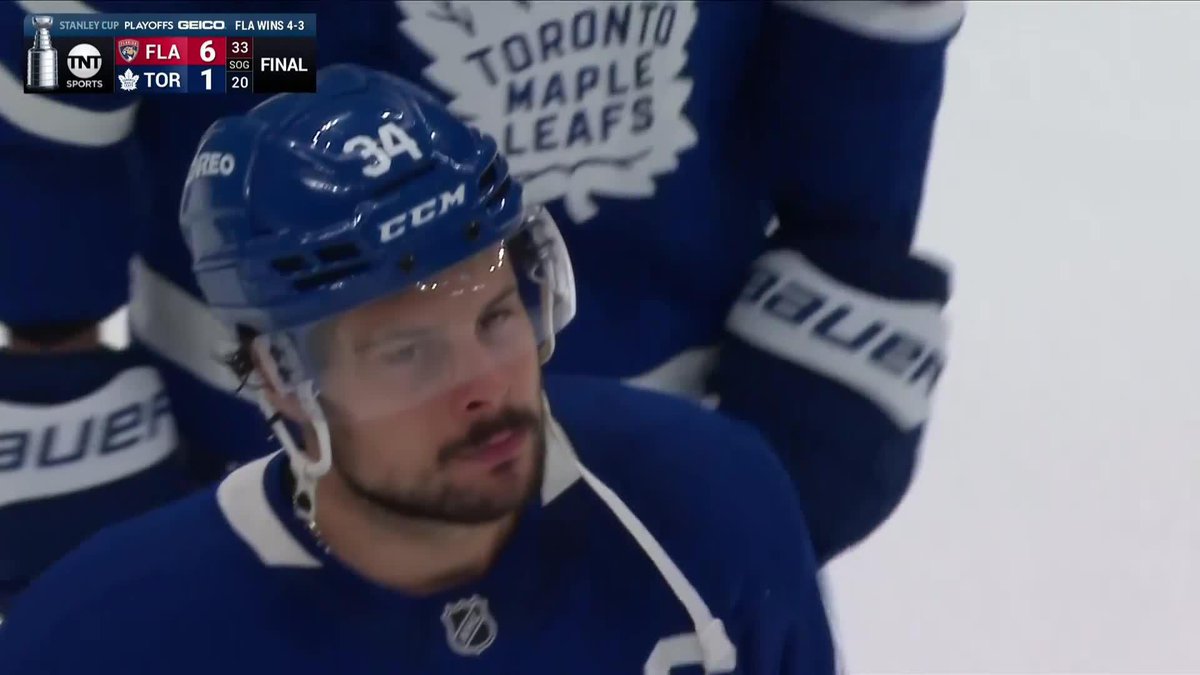 The Leafs are boo’d while saluting the crowd. That’s the end of the season and the end of an era.
