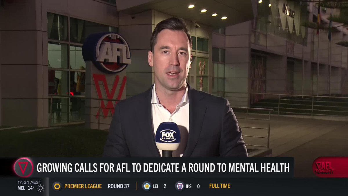 .Drew Jones reports on the growing calls for the AFL to spotlight mental health in a special round. 📺 Watch #AFLTonight LIVE on ch.500 or stream on Kayo