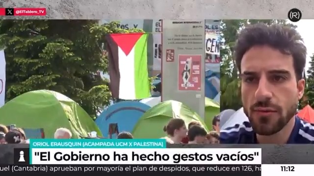 "Como Israel es la fábrica de armas de occidente y la población palestina su laboratorio, cuanto más dinero se invierta en armas es más dinero que acabará en la industria militar israelí" Oriol Erausquin, de Acampada x Palestina Madrid 👇🏽 📺 EL TABLERO |