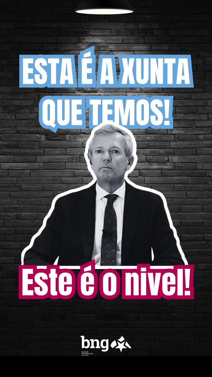 Esta é a Xunta que temos. Este é o nivel. 🫤