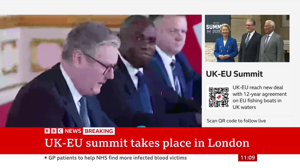The "new strategic partnership" provides "real tangible benefits," PM Keir Starmer says at UK-EU summit in central London "We are now turning the page and opening a new chapter," European Commission President Ursula von der Leyen adds Follow live: