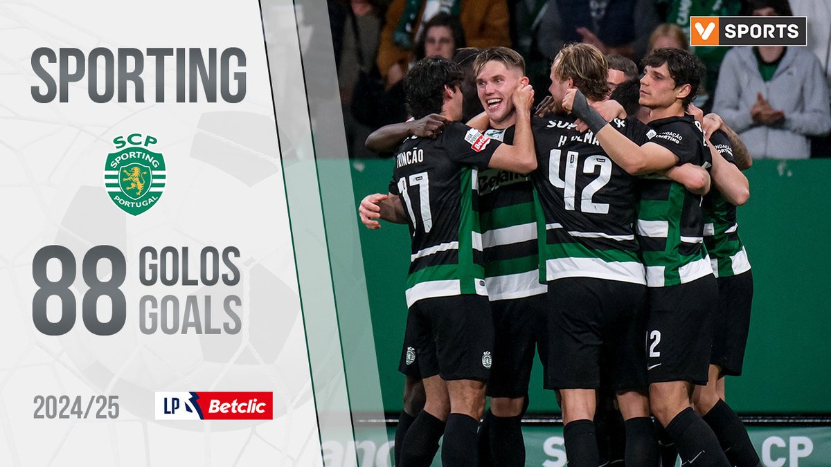Todos os 88 golos marcados pelo Sporting rumo ao bicampeonato 🦁 (via VSPORTS)