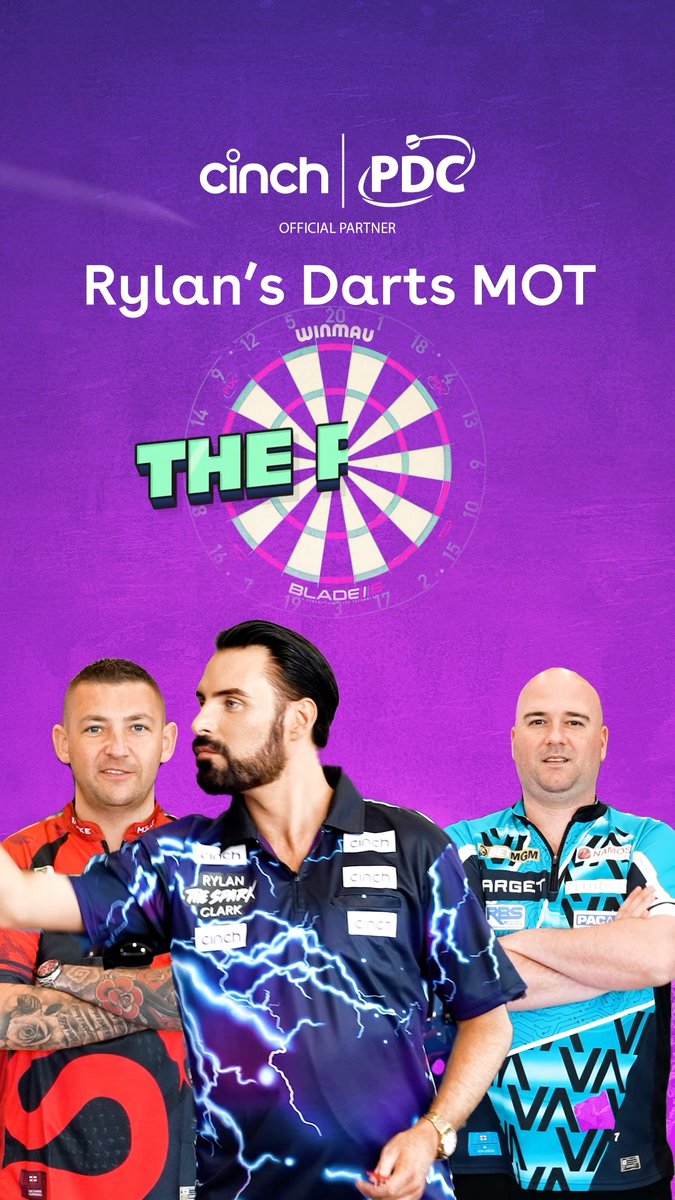 R Y L A N begins his darts MOT with help from pros Rob Cross & Nathan Aspinall 🎯🚗 Spotted any Premier League darts players recently @Nandos? 🍗 #rylan #cinchStore #darts #pdc #cinchDarts | @officialPDC
