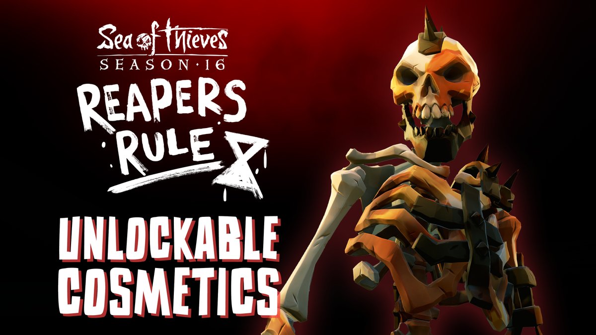 From a range of Reaper regalia to the ostentatious Oyster's Prize finery available in the optional Plunder Pass, here's your peek at some of the cosmetics available to unlock during Season 16: Reapers Rule.