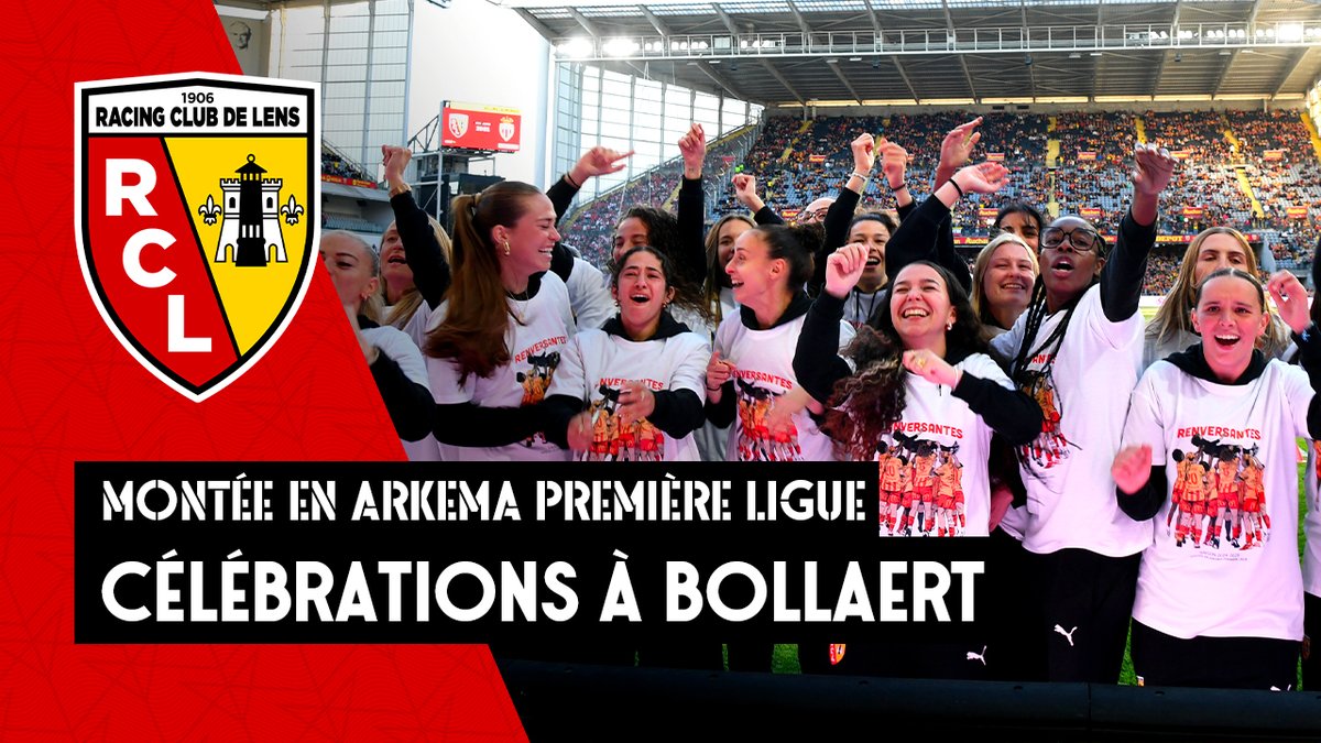 𝑽𝒊𝒃𝒓𝒂𝒏𝒕 ❤️💛 Entrées dans l'histoire du Racing en accédant pour la première fois à l'Arkema Première Ligue, les Lensoises ont reçu un hommage à leur image - authentique et passionné - au stade Bollaert-Delelis. 👏 #RCElles