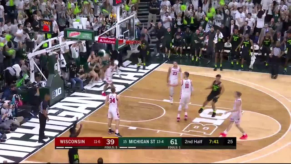 Gabe Brown had some ups 🚀 We started our week with some of the former Michigan State Men's Basketball F's top dunks. #B1GMBBall