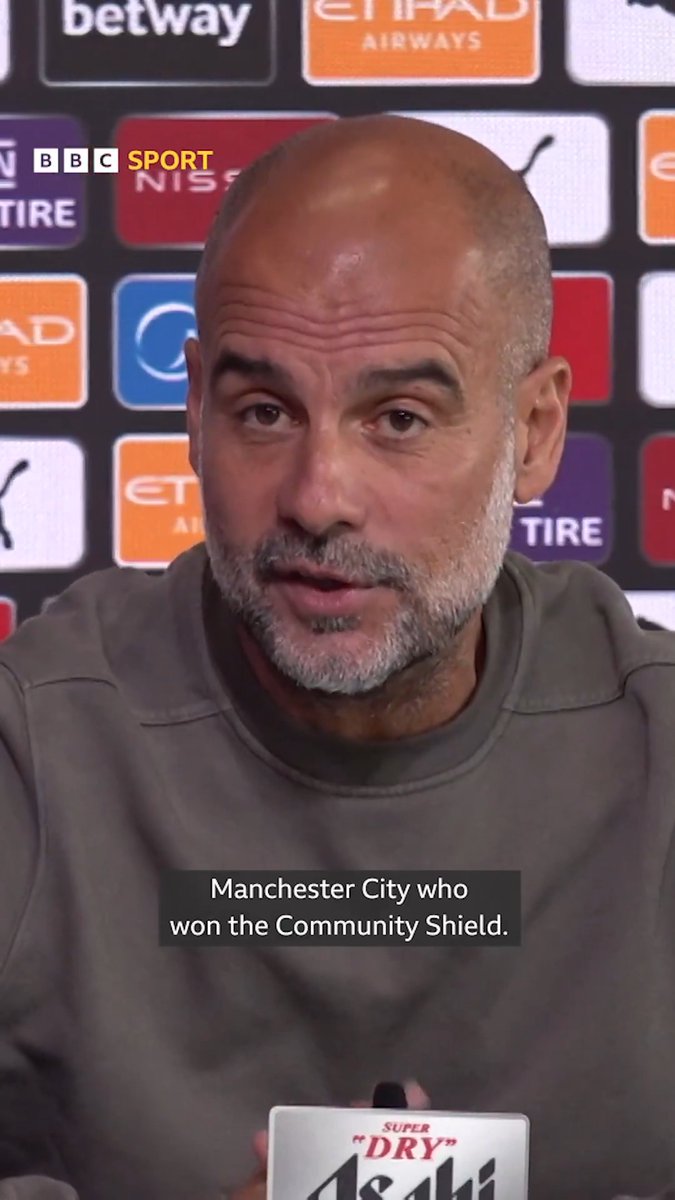 "Manchester City won the Community Shield!" 🗣 Pep Guardiola has defended the club's trophyless season. #BBCFootball #ManCity