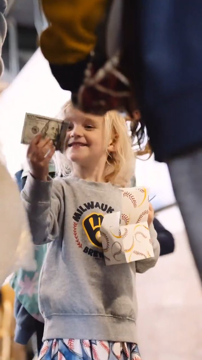 POV: you show up to the ballpark and your favorite player hands you $100 #KindnessInMKE x #BeyondTheDiamond