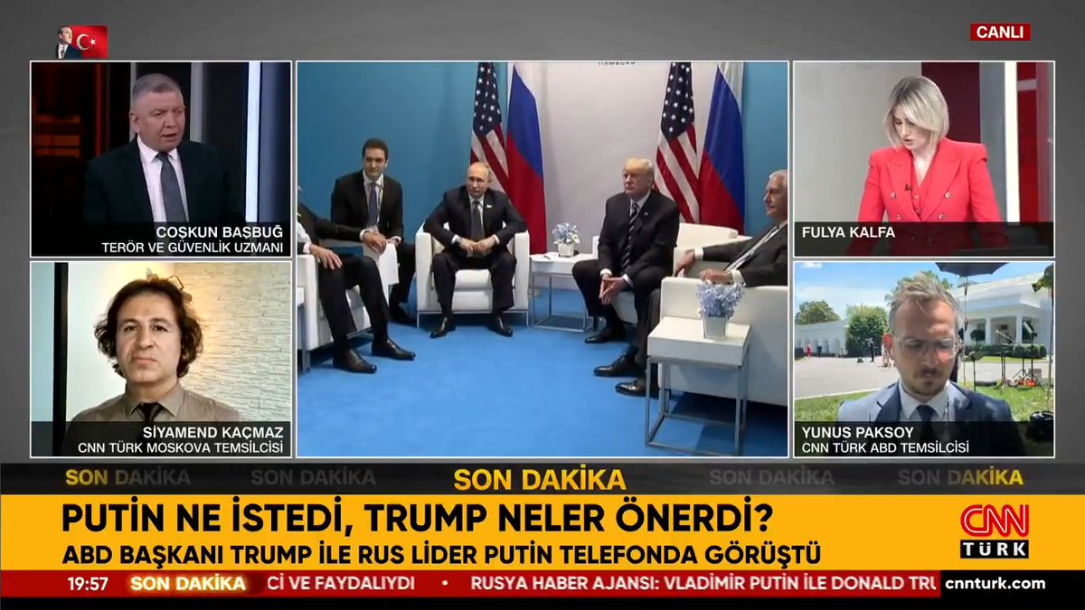 Trump-Putin zirvesi sona erdi. Putin ne istedi, Trump neler önerdi? Kritik görüşmenin detaylarını Siyamend Kaçmaz (Siyamend Kaçmaz) ve Coşkun Başbuğ (Coşkun BAŞBUĞ) CNN TÜRK canlı yayınında değerlendirdi.
