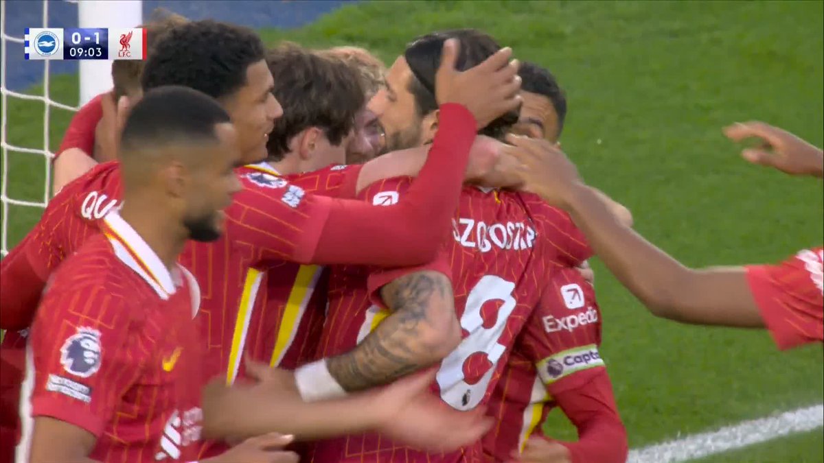 "Liverpool showing why the champions are champions!" 🎙️ The ball from Szoboszlai, the flick from Salah, the assist from Bradley... Harvey Elliott rounds off a FINE Liverpool move 🤩