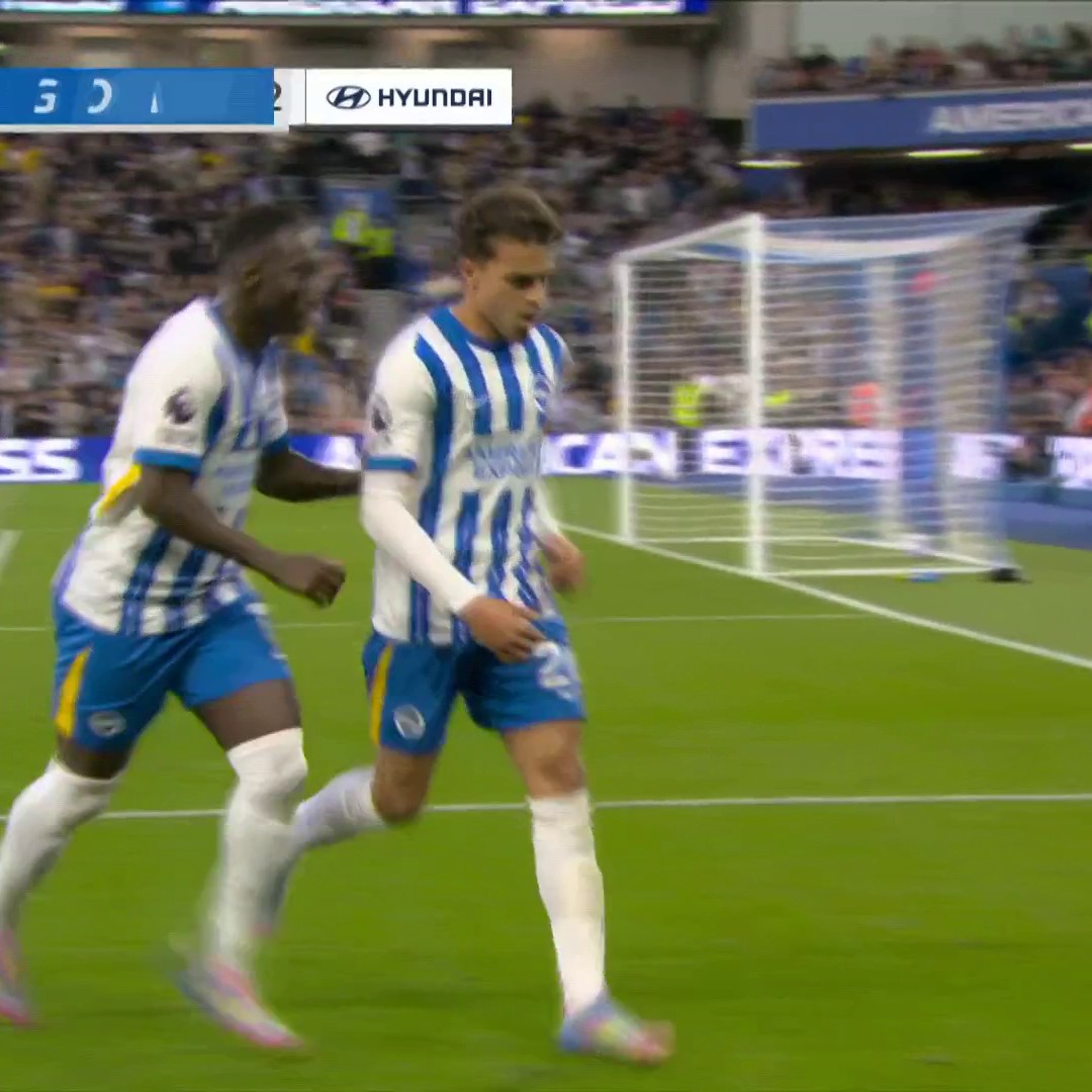 A brilliant ball from Brajan Gruda sets up Yasin Ayari to bring Brighton level! 😤 📺 USA Network