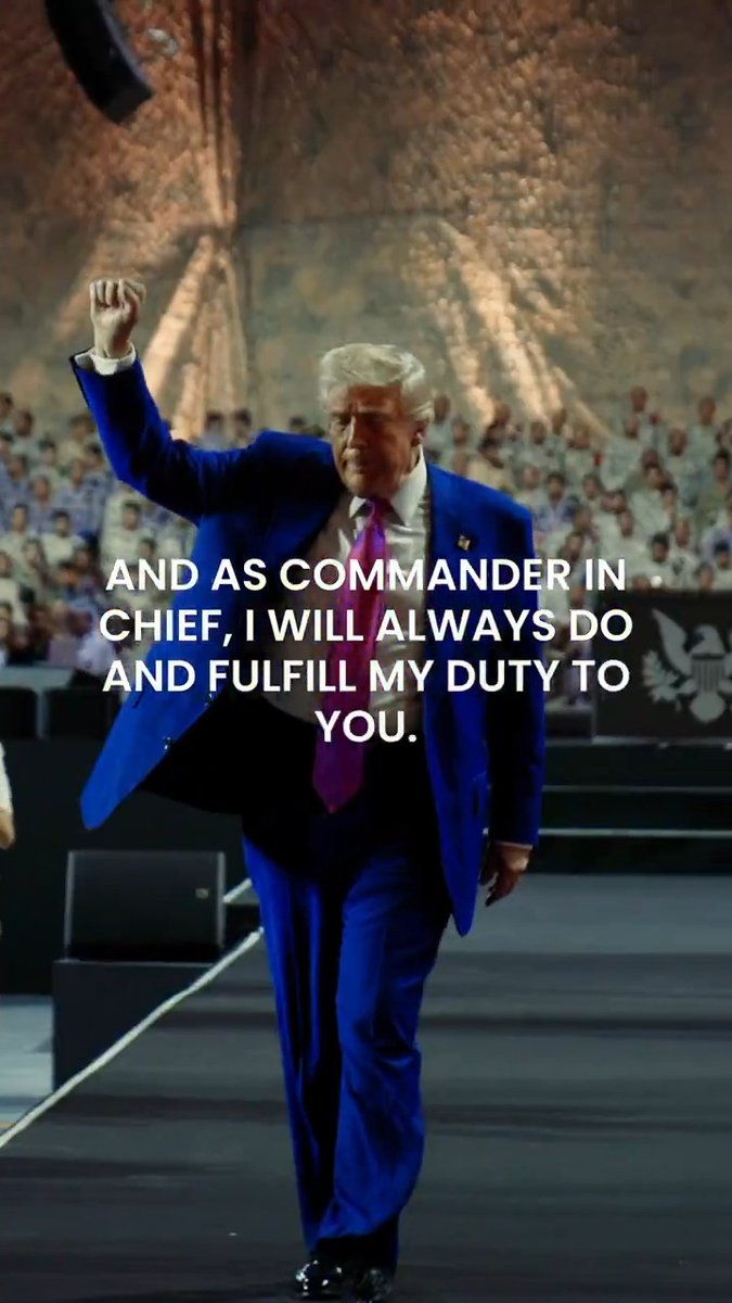 President Trump stands shoulder to shoulder with America’s heroes — the courageous men and women of the United States Armed Forces. “As Commander in Chief, I will always do and fulfill my duty to you.” 🇺🇸🦅