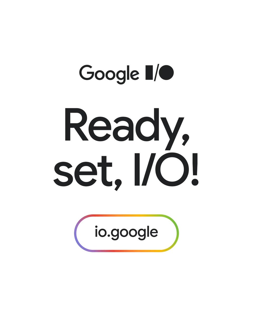 Get ready for #GoogleIO tomorrow - May 20 at 10am PT, streaming live right here on X. See you there. 👋