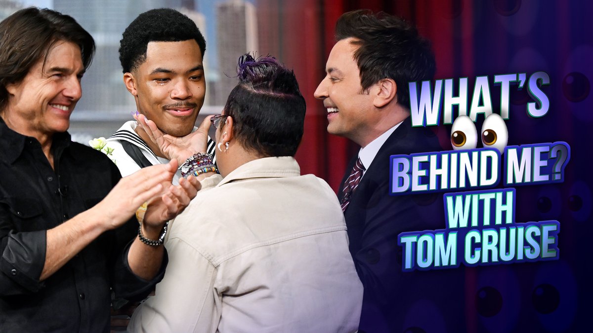 .Tom Cruise &amp; Jimmy reunite an audience member with her son who's been stationed in the Navy for the last two years in What's Behind Me? #FallonTonight