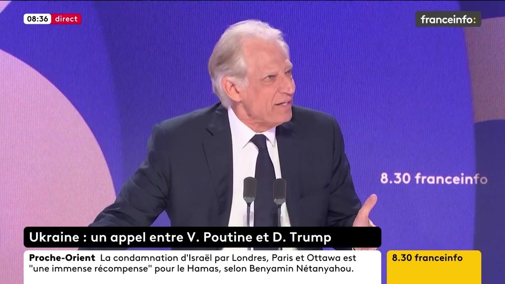 🔴 Ukraine ➡️ "Ce n'est que du théâtre. Tout le monde joue un rôle parfaitement hypocrite dans l'espoir qu'à un moment donné, D. Trump ouvrira les yeux", dit Dominique de Villepin, ancien Premier ministre.