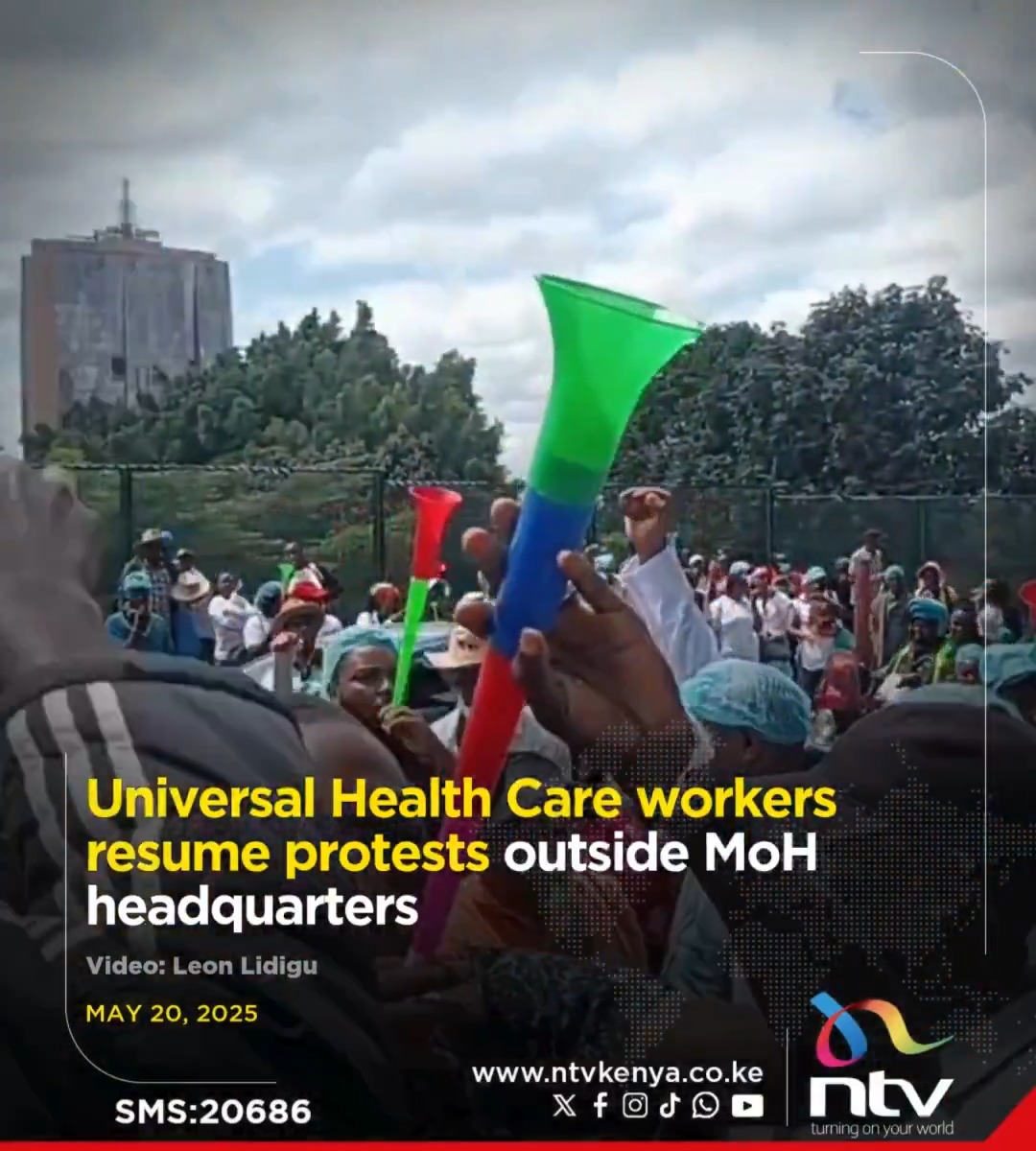 Universal Health Care workers resume protests outside MoH headquarters