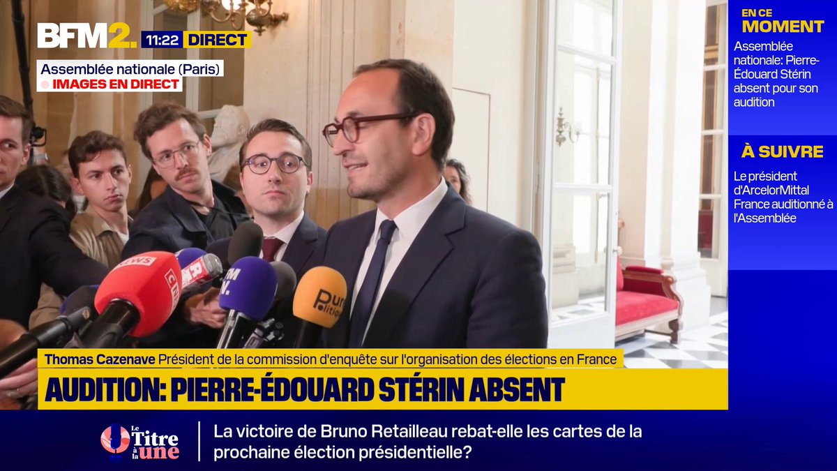 💬 "Il explique qu'à travers notre travail nous serions, je cite, des imbéciles et des marioles" Thomas Cazenave, président de la commission d'enquête sur l'organisation des élections en France, dénonce les propos tenus par Pierre-Édouard Stérin qui a refusé son audition #BFM2