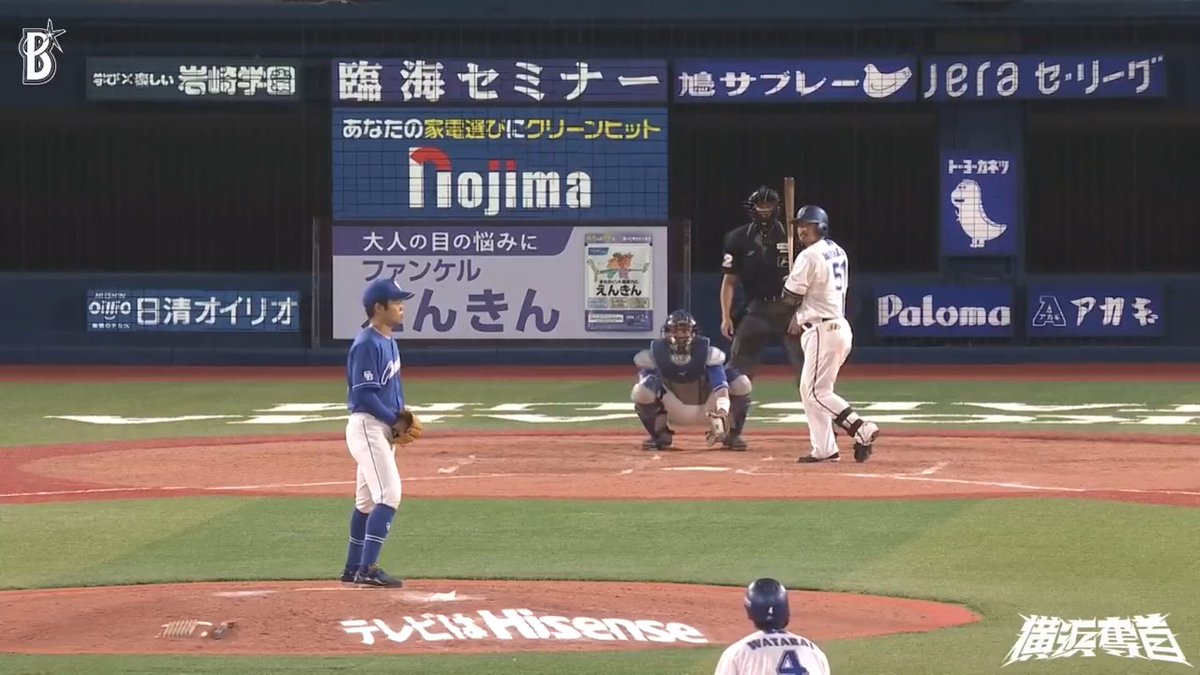 二死1.2塁で #宮﨑敏郎 選手がライトスタンドへ今季第1号のスリーランを放つ🐻🎆 4回裏 DB 9 - 0 D #横浜奪首 #baystars