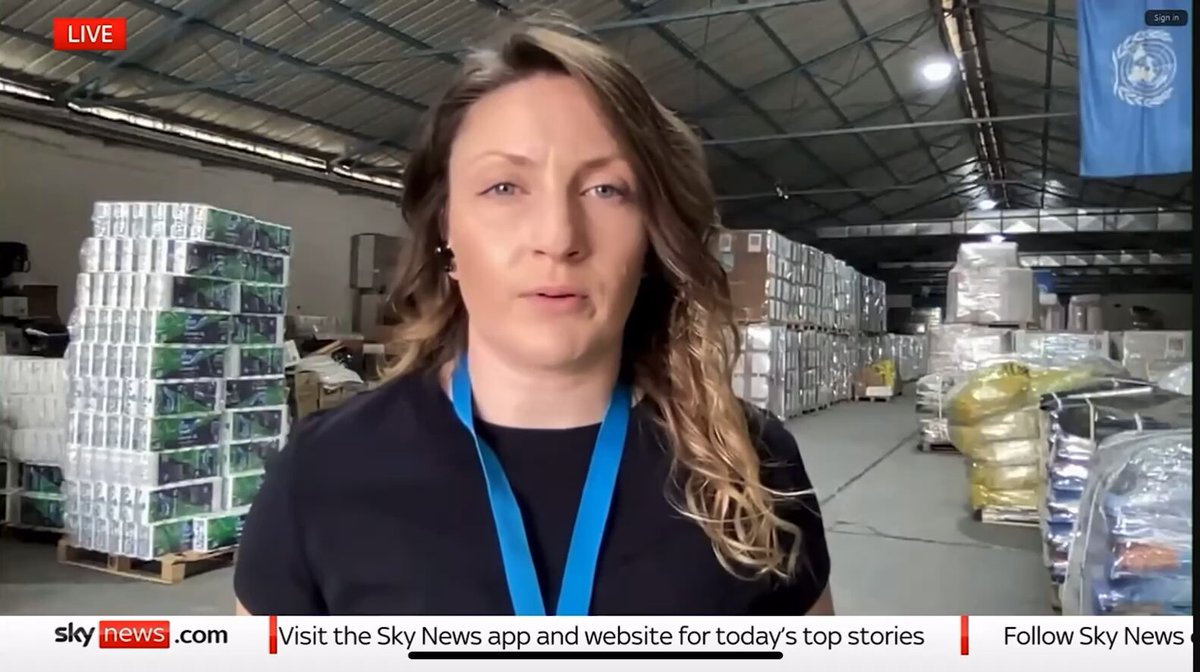 NEW | Vital Aid for Gaza’s 2.1M Palestinians Sitting in Jordan Warehouse: UNRWA UNRWA’s Louise Wateridge speaks from a warehouse in Amman, Jordan — standing near enough food to feed 200,000 Palestinians in Gaza for a full month. The warehouse also holds enough medicine to keep all 9 UNRWA health centers and 38 medical points running — enough to cover all medical needs for 1.6 million people. There are also blankets for 200,000 families. Learning supplies for 375,000 children. More aid is warehoused in Egypt. “The situation,” Wateridge says, “is absurd, it’s appalling, and to be quite frank, it’s unforgivable. All of the supplies around me are literally three hours from the Gaza Strip. They could be there this afternoon.” “Meanwhile, we continue to see horrific images of malnourished children. We continue to hear of the worst possible conditions our colleagues could imagine. Every single basic necessity a human should have, they are being deprived of right now, as we speak.” Louise Wateridge | UNRWA