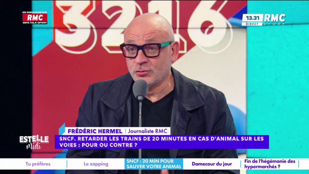 🚅 SNCF : retarder les trains de 20 minutes en cas d’animal sur les voies 🎙️ frédéric hermel🇫🇷 : "Encore une décision prise sous le coup de l'émotion... Quand tu as un animal dans ton sac, tu fais attention ! S'il s'échappe, tu ne peux pas bloquer 100 personnes !" #EstelleMidi