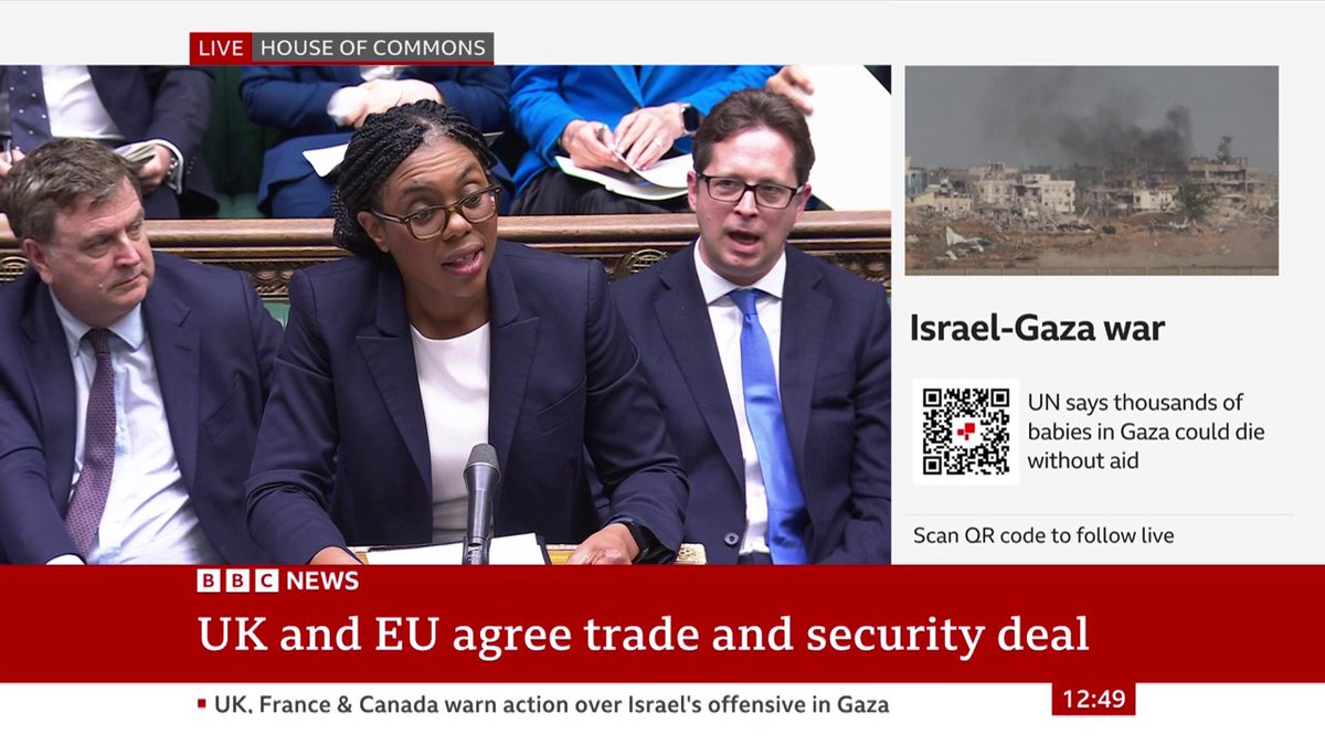 "When Labour negotiates, Britain loses," Kemi Badenoch says The UK-EU deal is "bad for bills, it is bad for jobs and it is bad for borders", the Conservative leader tells MPs Follow live