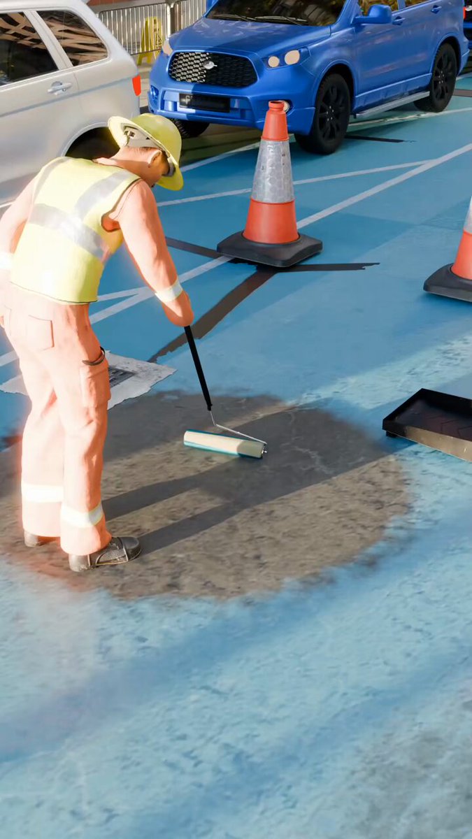 Why some roads in Qatar are painted blue