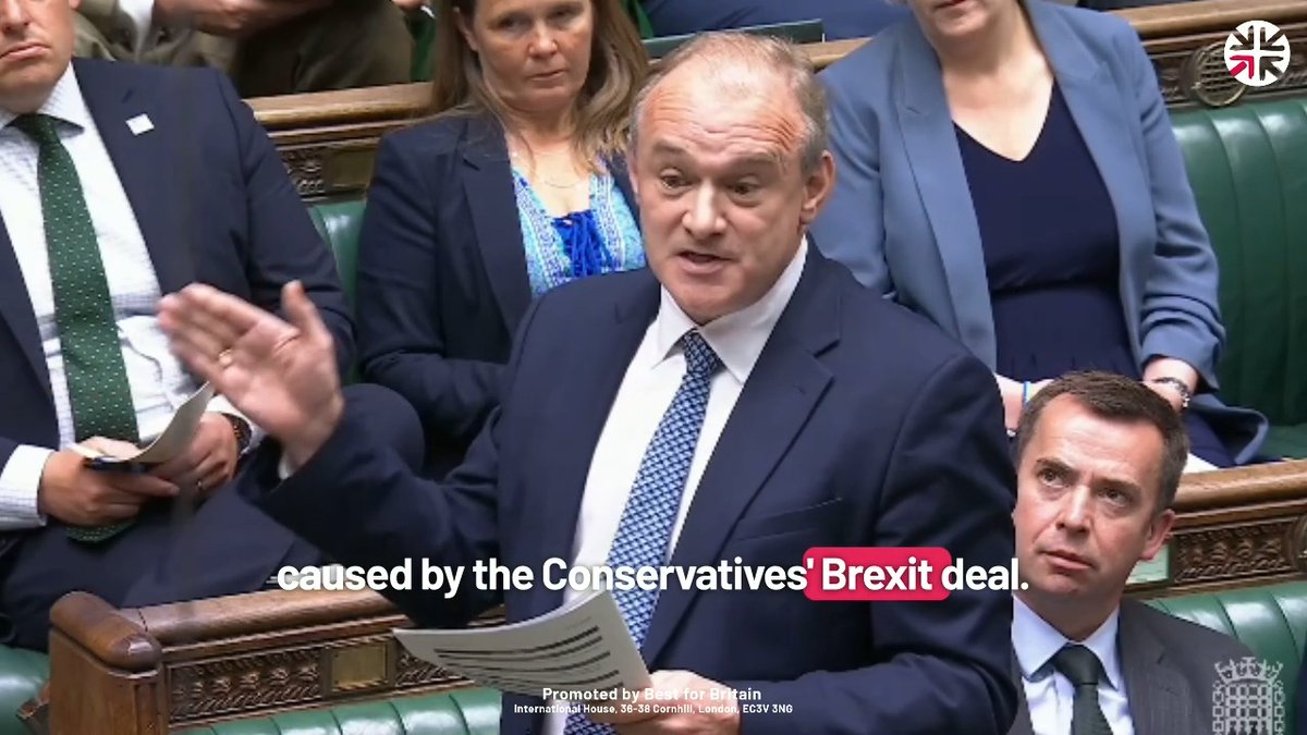 🚨 Lib Dem leader Ed Davey says hearing the Conservatives complain about the UK-EU deal "is like listening to a backseat driver who previously crashed the car". Starmer agrees yesterday's deal is a "first step", with annual summits to "take cooperation further step by step".
