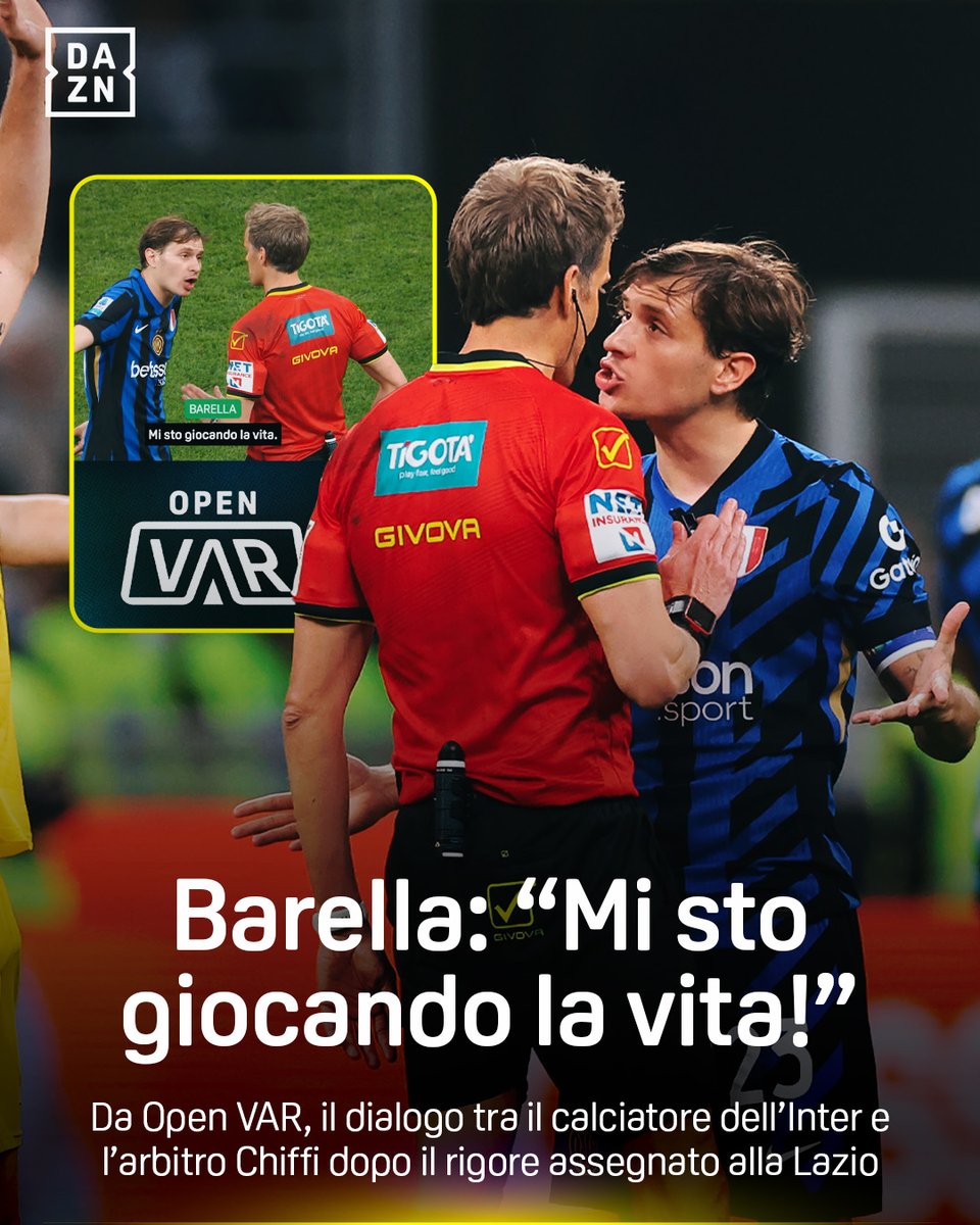 โ๐ด๐ ๐๐๐ ๐๐๐๐๐๐๐
๐ ๐๐ ๐๐๐๐!โ โ๏ธ๐ฅ Barella e il dialogo con lโarbitro Chiffi โซ๏ธ๐ต #Barella #InterLazio #DAZN