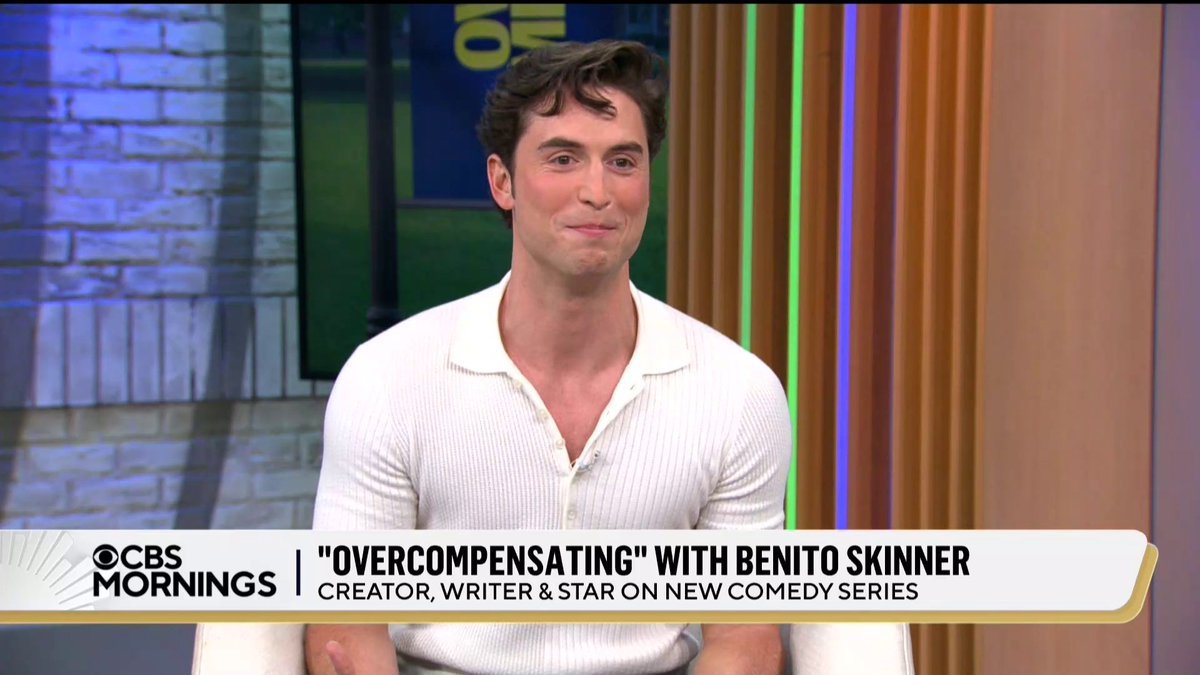 Benito Skinner says his success on social media allowed him “to wear a lot of hats” while creating, writing and starring in his new comedy series, “Overcompensating,” which is based, in part, on his own college experience. Skinner shares how he deals with the “universal feeling” of not being enough and how he got Charli xcx to work on the series.
