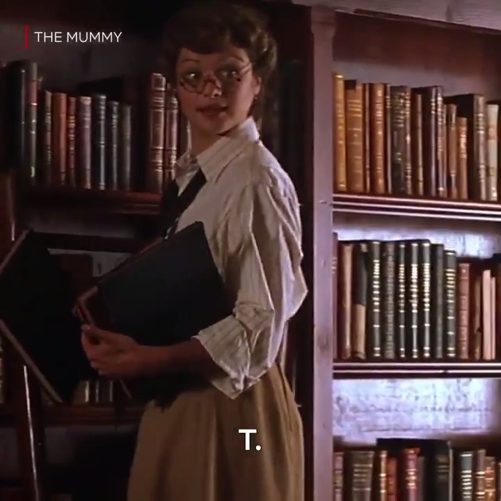 the scene of Evelyn O'Connell stacking books in The Mummy? that's movie history