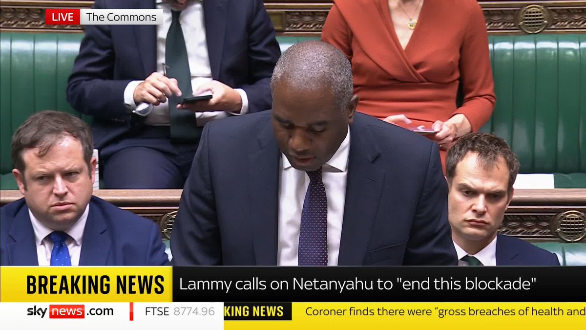 Foreign Secretary David Lammy announces that the Israeli ambassador has been summoned by the UK government, and negotiations over a free trade deal have been "suspended". Latest: 📺 Sky 501, Virgin 602, Freeview 233 and YouTube