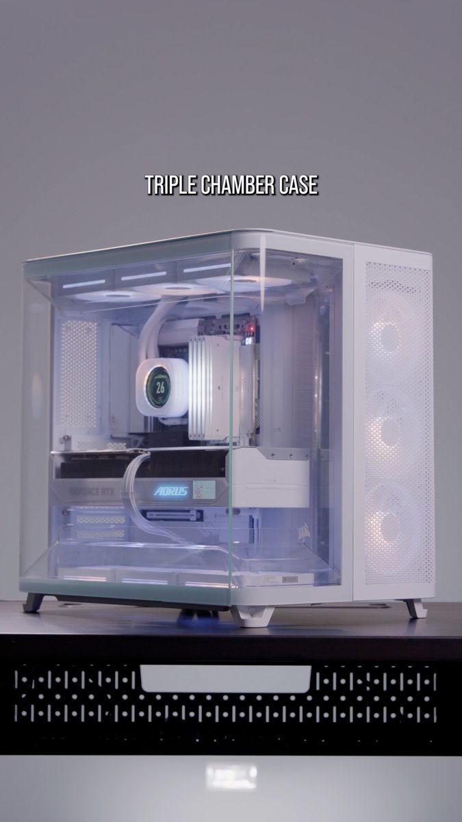 AIR 5400 is our newest triple-chamber PC case with a separate compartment in the front chassis that can house a 360mm radiator for CPU cooling 😎 #corsair
