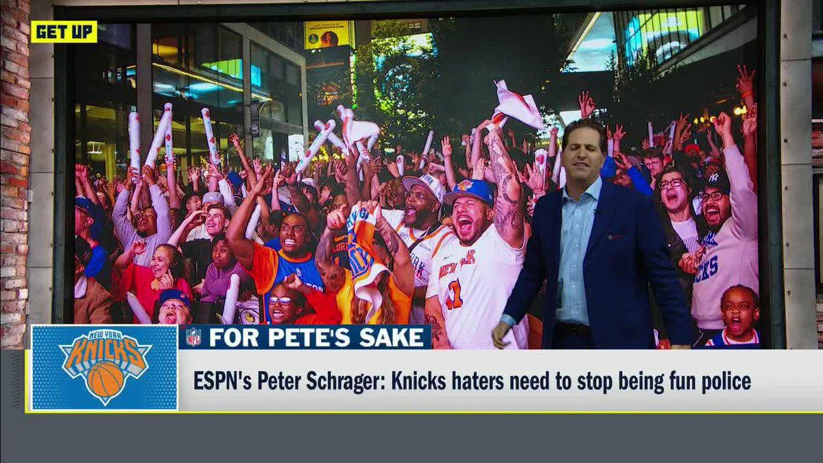 Last Friday night was a CATHARSIS for NEW YORK KNICKS fans. They'd waited 25 years for that moment. If you had a problem with the fans celebrating a second round victory? Sorry. That's on you. Shaun CHAMPION Geddes Jonathan Macri Anthony Donahue Get Up ESPN