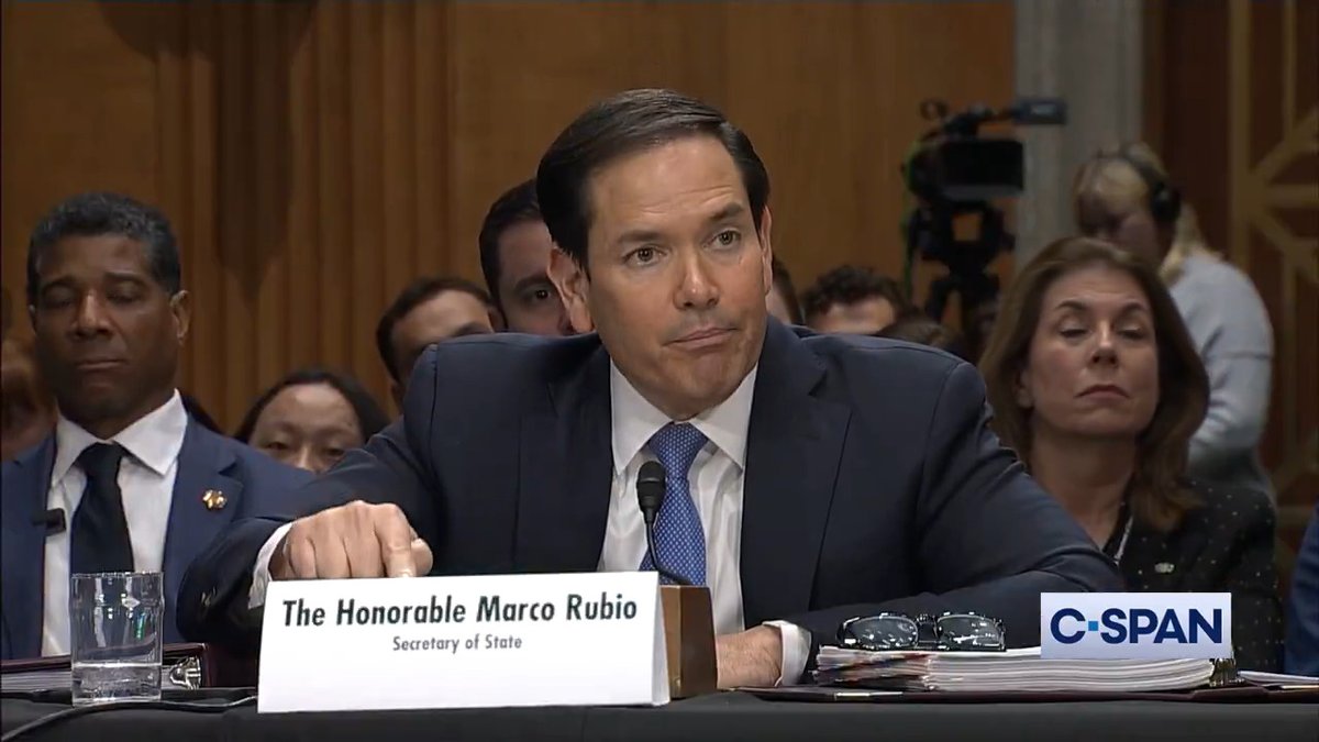 .Senator Tim Kaine ask about Afrikaner farmers: "Can you have a different standard based upon the color of somebody's skin?" Secretary Marco Rubio: "I'm not the one arguing that. Apparently, you are because you don't like the fact that they're white."