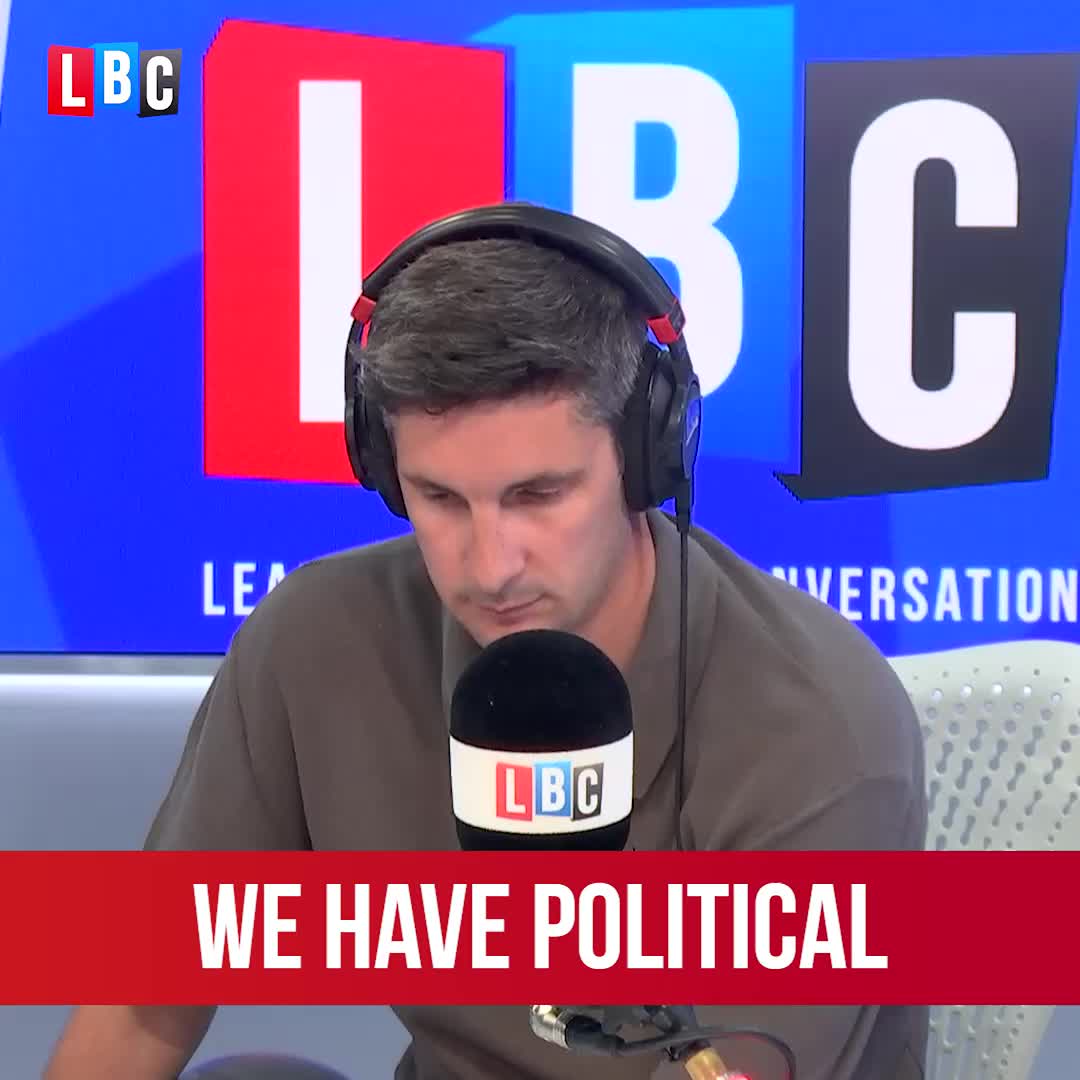 ‘Tommy Robinson isn’t a political prisoner.’ Tom Swarbrick pushes back on caller Lee, who believes the UK has a political prisoner who can’t be named or else ‘you get shut down’.