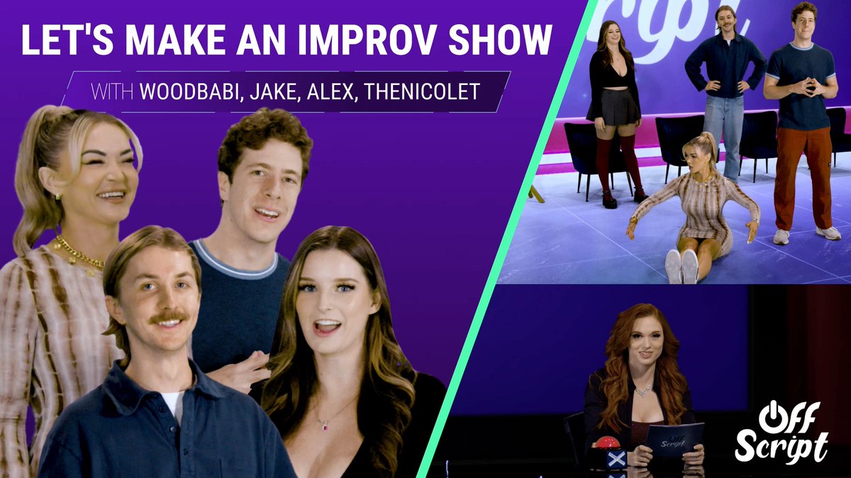 🎭🔥 Watch Amouranth push TheNicoleT, @WoodBaabi, Jake, and Alex way out of their comfort zones... 📺 Stream the #OffScript premiere now:
