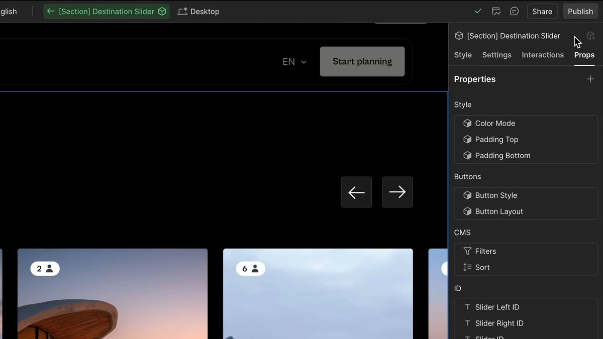 You can now dynamically control filter, sort, and limit settings on Collection lists — all through component properties (including a new Number prop type 🙌). Here’s what this means for your workflow: ✨ Easily reuse the same Collection list component in multiple contexts — with different content 🔧 Marketers are empowered to leverage and tweak these components directly in build mode without designer oversight or approval. Learn more here: