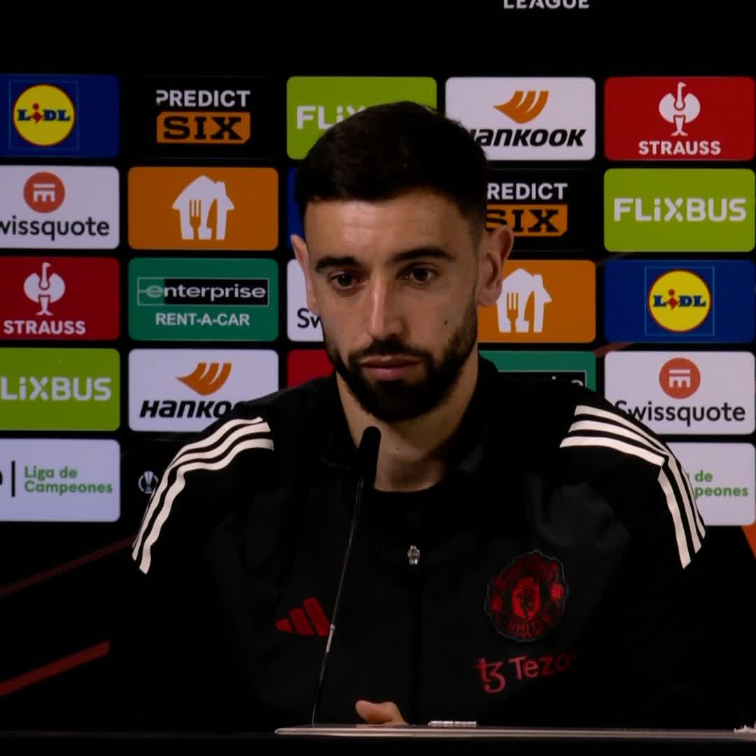 "Every game at this club is massive" 🤝 Bruno Fernandes on how much winning the Europa League final means compared to other games he’s experienced during his time at Man Utd🔴