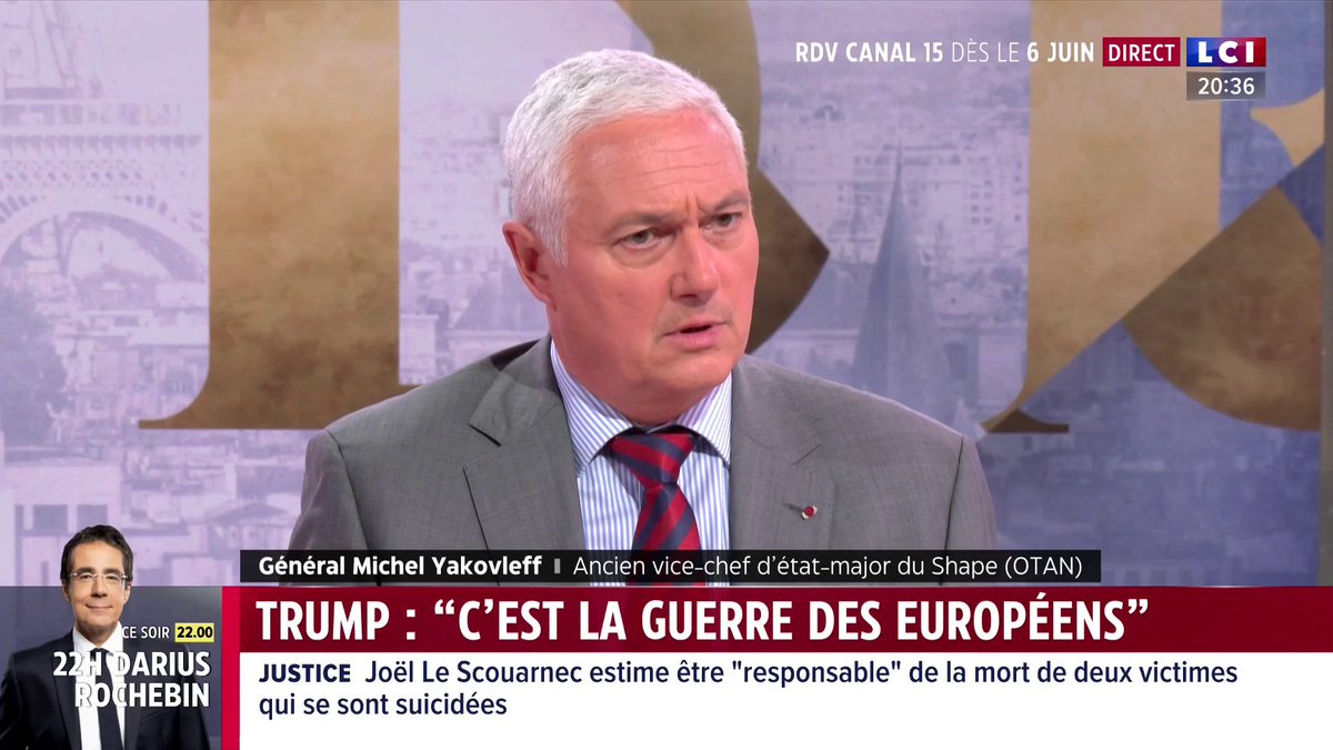 🗣️ La guerre en Ukraine, c'est "la guerre des européens" estime Donald Trump : "si c'est maintenant qu'il le découvre, pourquoi il nous a gavé depuis le début en disant que c'était lui qui allait gérer la négociation ?" demande le général Michel Yakovleff ▶️ Darius Rochebin